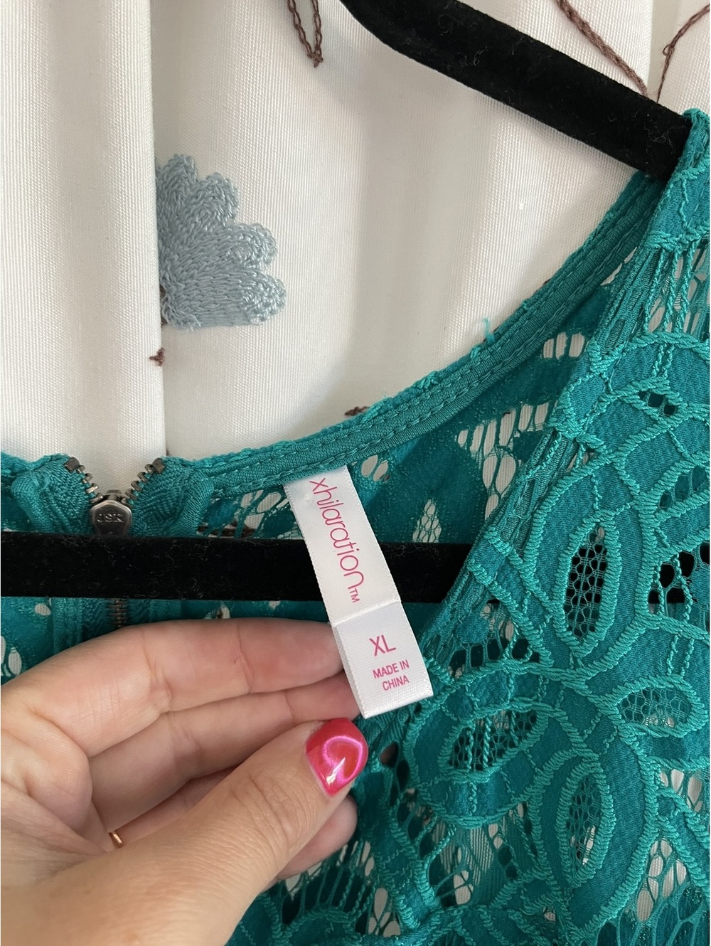 Xhilaration | XL | Teal Lace Dress - Picture 3 of 9